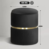 HOMCOM Velvet-Feel Storage Ottoman - Black
