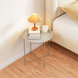 Outsunny Steel Removable Tray Top Garden Table - White