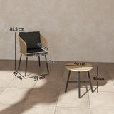 Outsunny Three-Piece Cut-Out Rattan Chair and Table Set - Brown/Black