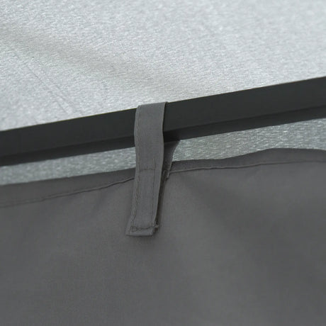 Outsunny 3 x 3 m Garden Gazebo Double Roof Marquee Patio Wedding Party Tent Canopy Shelter with Sidewalls, (Dark Grey)