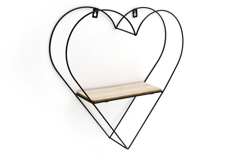 Heart Shaped Wire Wall Shelf