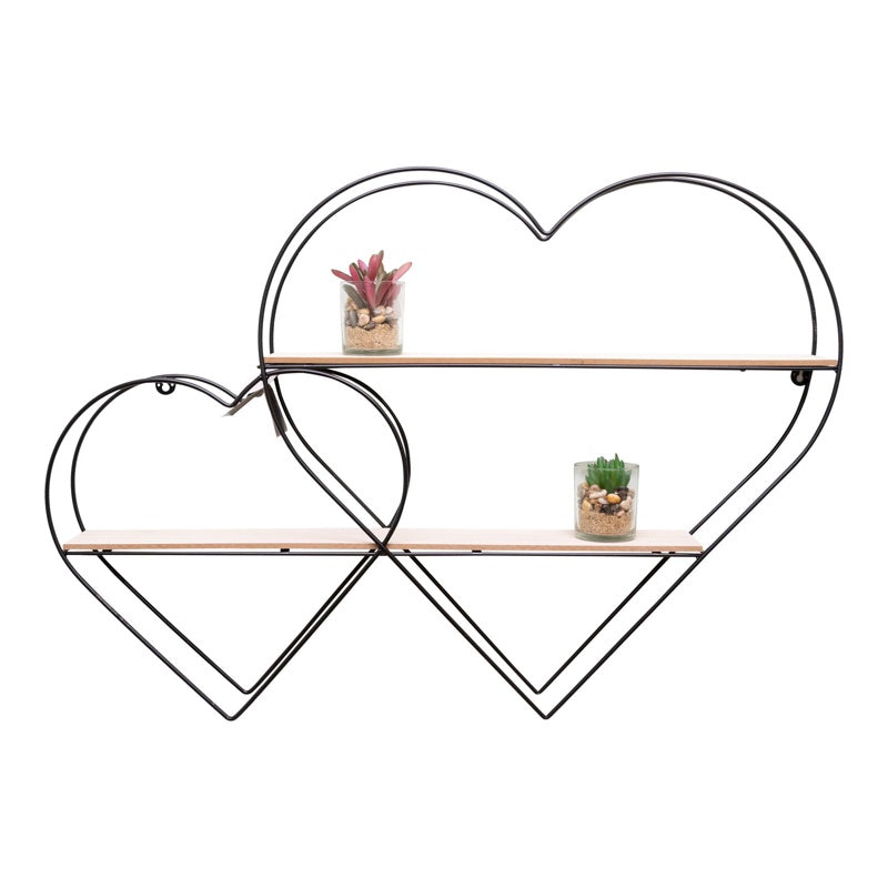 Double Heart Wall Shelf 83cm