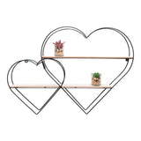 Double Heart Wall Shelf 83cm