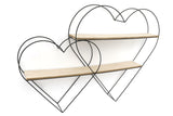 Double Heart Wall Shelf 83cm