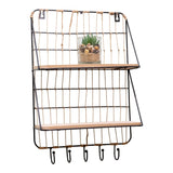 Synergy Wooden Shelf with 4 Hooks