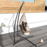 Outsunny Hammock Chair Stand, Hanging Heavy Duty Metal Frame Hammock Stand with Chain, for Hanging Hammock Air Porch Swing Chair, Egg Cahir, Indoor & Outdoor Use, Black