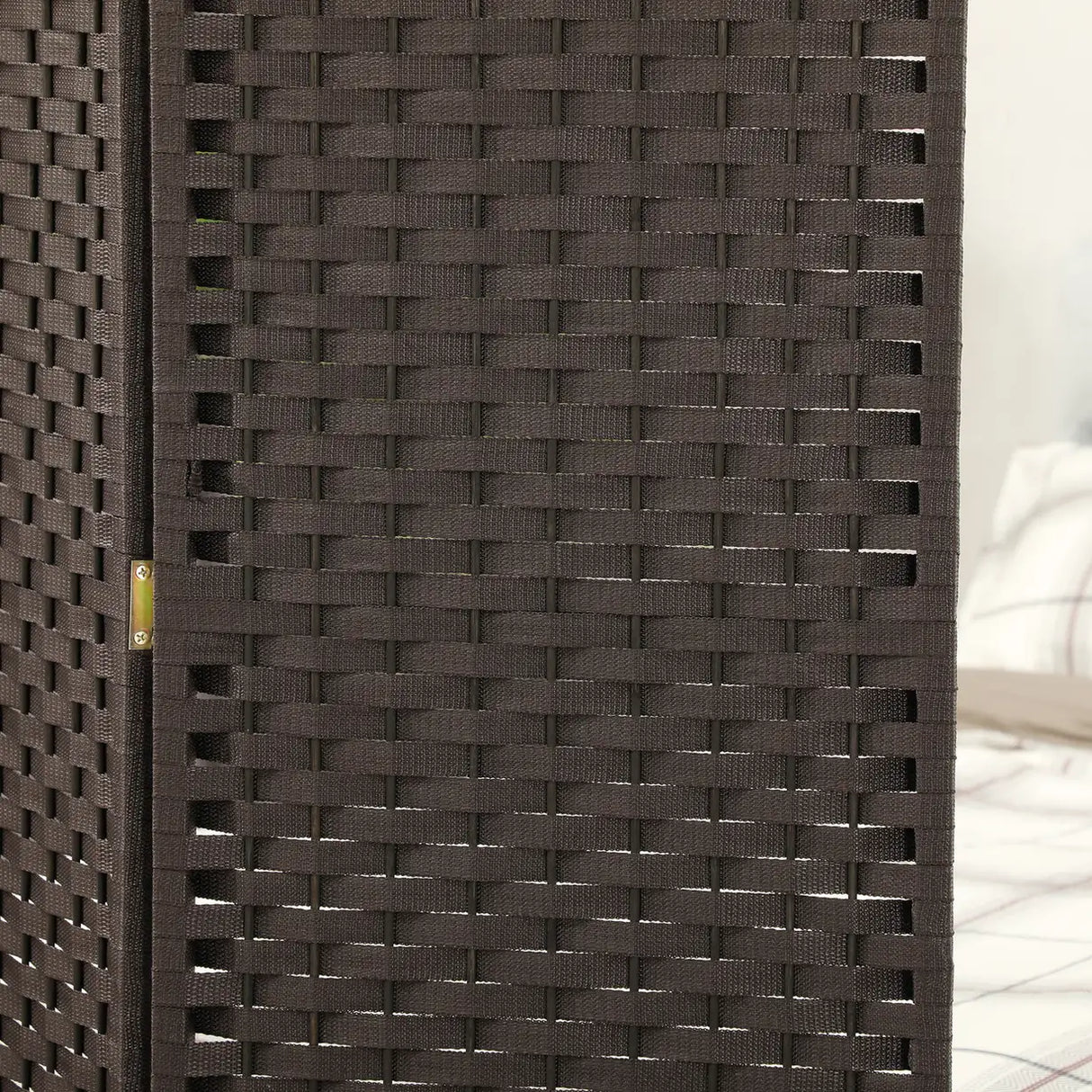 HOMCOM 4 Panel Folding Room Divider, Freestanding Privacy Screen for Living Room, Bedroom and Office, 160 x 170cm, Brown