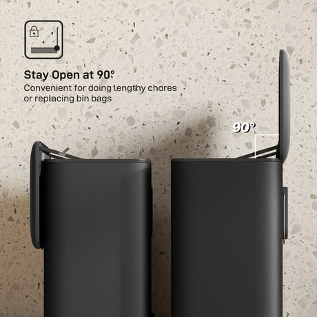 HOMCOM 8L Hanging Kitchen Bin, Rubbish bin with Lid and Removable Inner Bucket for Kitchen Cabinet Door, Under Sink, Office