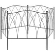 Outsunny Set of Five 61.5cm Decorative Metal Fence Panels - Black