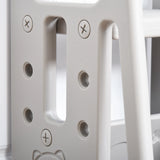 HOMCOM Kids Step Stool, with Adjustable Platform and Non-Slip Mat  Grey