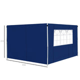 Outsunny 3 Meters Gazebo Replaceable Exchangeable Side Panel Wall Panels Walls With Window, Blue