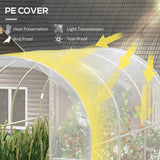 Outsunny Polytunnel Greenhouse Walk-in Grow House with PE Cover, Door and Galvanised Steel Frame, 3 x 2 x 2m, Clear