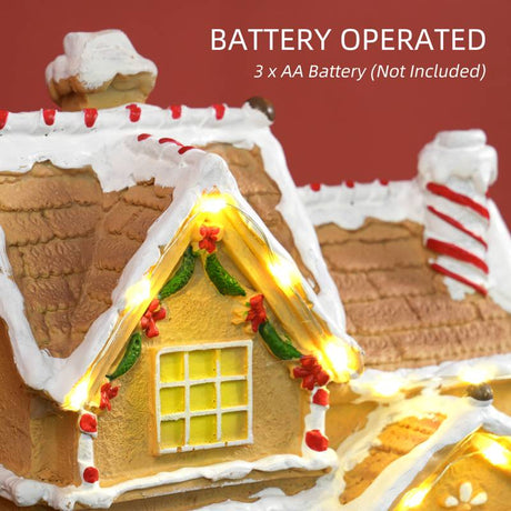 HOMCOM Gingerbread House Light & Music Christmas Decoration