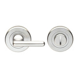 LARGE TURN & RELEASE - 5MM SPINDLE - SCREW-ON ROUND ROSE - POLISHED CHROME - SET