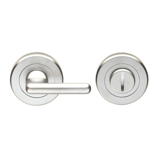 LARGE TURN & RELEASE - 5MM SPINDLE - SCREW-ON ROUND ROSE - POLISHED CHROME - SET