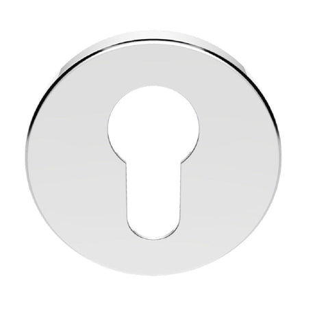 ESCUTCHEON - EURO PROFILE ON CONCEALED FIX PUSH ON ROUND ROSE - POLISHED CHROME - 52MM - EACH