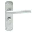 SEROZZETTA UNO LEVER ON BACKPLATE - BATHROOM 57MM C/C - SATIN CHROME - 42MM X 170MM - PAIR