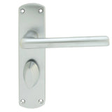 SEROZZETTA UNO LEVER ON BACKPLATE - BATHROOM 57MM C/C - SATIN CHROME - 42MM X 170MM - PAIR
