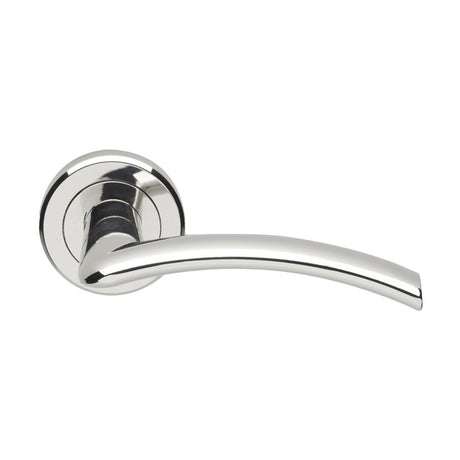 TRES LEVER ON SPRUNG PUSH-ON ROUND ROSE - POLISHED CHROME - 52 MM DIA - PAIR