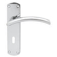SEROZZETTA TRES LEVER ON BACKPLATE - LOCK 57MM C/C - POLISHED CHROME - 42MM X 170MM - PAIR