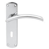 SEROZZETTA TRES LEVER ON BACKPLATE - LOCK 57MM C/C - POLISHED CHROME - 42MM X 170MM - PAIR