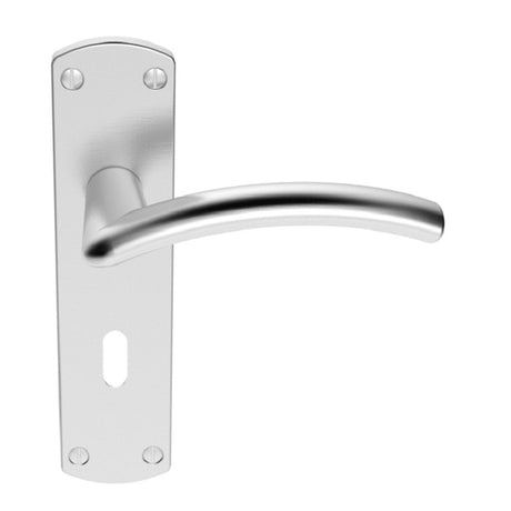 SEROZZETTA TRES LEVER ON BACKPLATE - LOCK 57MM C/C - SATIN CHROME - 42MM X 170MM - PAIR