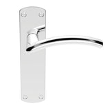 SEROZZETTA TRES LEVER ON BACKPLATE - LATCH - POLISHED CHROME - 42MM X 170MM - PAIR