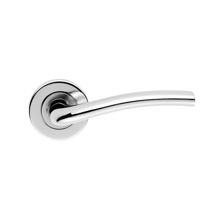CUATRO LEVER ON SPRUNG PUSH-ON ROUND ROSE - POLISHED CHROME - 52 MM DIA - PAIR