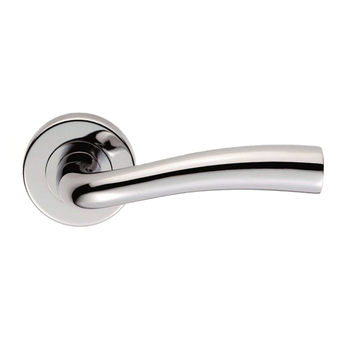 CINCO LEVER ON SPRUNG PUSH-ON ROUND ROSE - POLISHED CHROME - 52 MM DIA - PAIR