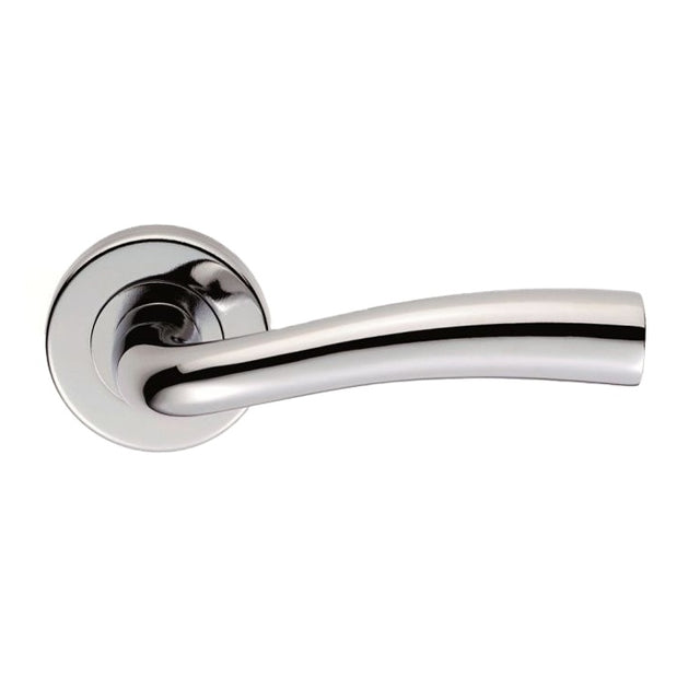 CINCO LEVER ON SPRUNG PUSH-ON ROUND ROSE - POLISHED CHROME - 52 MM DIA - PAIR