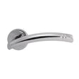 SEROZZETTA CUARENTA LEVER ON CONCEALED FIX PUSH ON ROUND ROSE - POLISHED CHROME - 52 MM DIA - PAIR