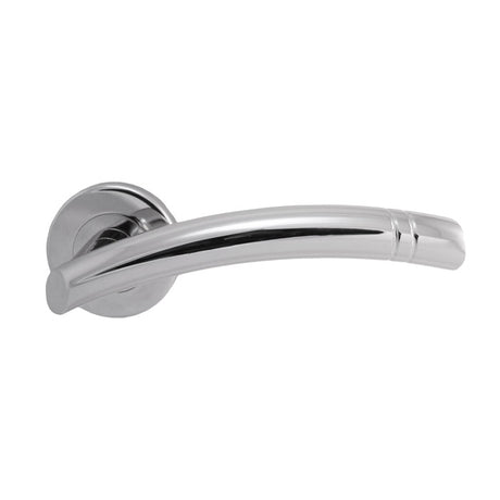 SEROZZETTA CUARENTA LEVER ON CONCEALED FIX PUSH ON ROUND ROSE - POLISHED CHROME - 52 MM DIA - PAIR