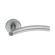 SEROZZETTA CUARENTA LEVER ON CONCEALED FIX PUSH ON ROUND ROSE - SATIN CHROME - 52 MM DIA - PAIR