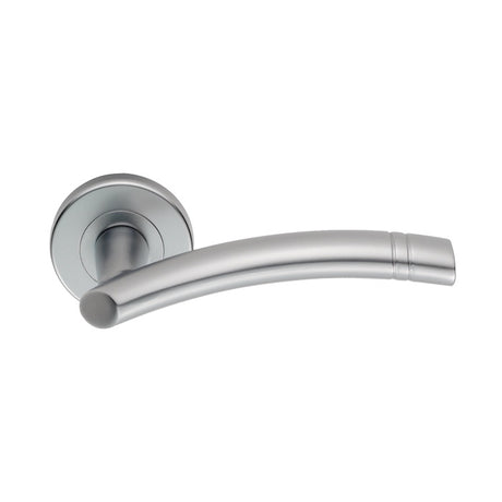 SEROZZETTA CUARENTA LEVER ON CONCEALED FIX PUSH ON ROUND ROSE - SATIN CHROME - 52 MM DIA - PAIR