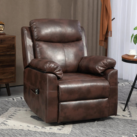 HOMCOM Faux Leather 70 Electric Riser Recliner Chair, Dark Brown