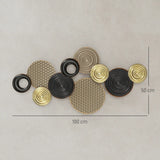 HOMCOM Metal Wall Art, Modern Hanging Wall Decor with Multi-Disc Design for Living Room Bedroom Dining Room