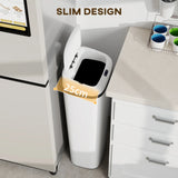 HOMCOM 50L Stainless Steel Sensor Bin - White