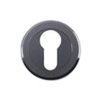 ESCUTCHEON - EURO PROFILE - SCREW-ON ROUND ROSE - BLACK NICKEL - 52MM - EACH
