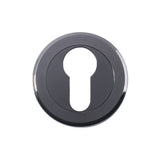 ESCUTCHEON - EURO PROFILE - SCREW-ON ROUND ROSE - BLACK NICKEL - 52MM - EACH