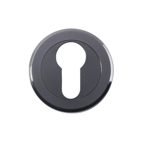 ESCUTCHEON - EURO PROFILE - SCREW-ON ROUND ROSE - BLACK NICKEL - 52MM - EACH