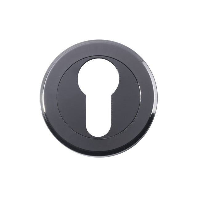 ESCUTCHEON - EURO PROFILE - SCREW-ON ROUND ROSE - BLACK NICKEL - 52MM - EACH