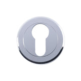 ESCUTCHEON - EURO PROFILE - SCREW-ON ROUND ROSE - POLISHED CHROME - 52MM - EACH