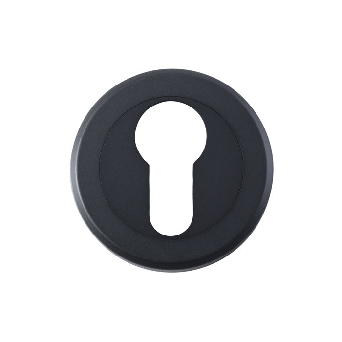 ESCUTCHEON - EURO PROFILE - ROUND ROSE - MATT BLACK - EACH