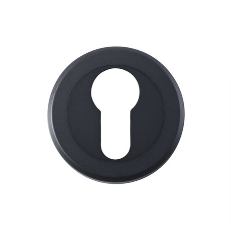 ESCUTCHEON - EURO PROFILE - ROUND ROSE - MATT BLACK - EACH