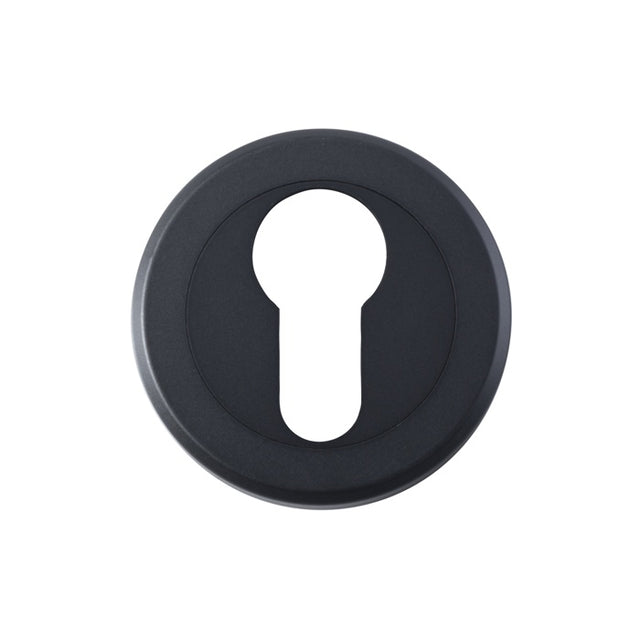 ESCUTCHEON - EURO PROFILE - ROUND ROSE - MATT BLACK - EACH