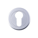 ESCUTCHEON - EURO PROFILE - SCREW-ON ROUND ROSE - SATIN CHROME - 52MM - EACH
