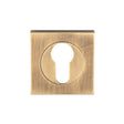 ESCUTCHEON - EURO PROFILE - SQUARE ROSE - ANTIQUE BRASS - EACH