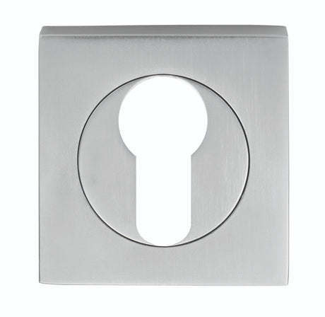 ESCUTCHEON - EURO PROFILE - SQUARE ROSE - SATIN CHROME - 52MM - EACH