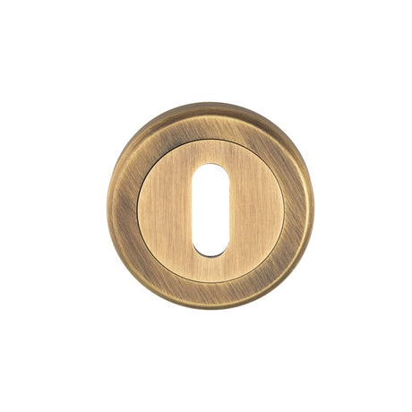 ESCUTCHEON - LOCK PROFILE - SCREW-ON ROUND ROSE - ANTIQUE BRASS - EACH