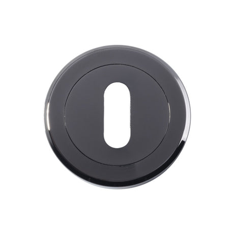ESCUTCHEON - LOCK PROFILE - SCREW-ON ROUND ROSE - BLACK NICKEL - 52MM - EACH